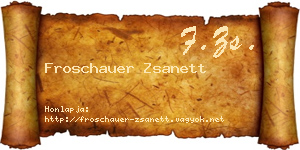 Froschauer Zsanett névjegykártya